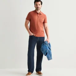 mutual weave Mens Regular Fit Easy-on + Easy-off Adaptive Short Sleeve Polo Shirt