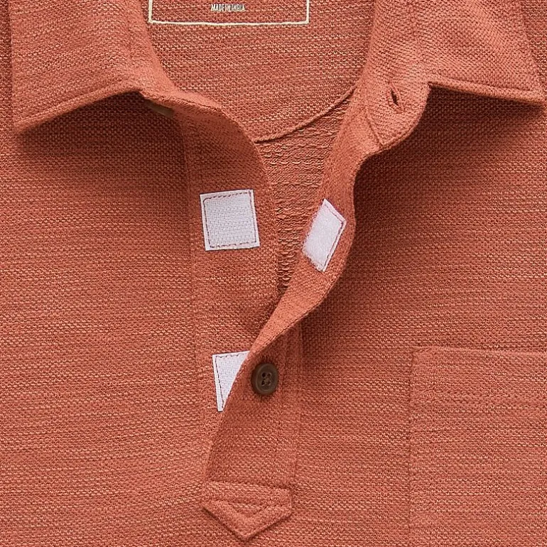 mutual weave Mens Regular Fit Easy-on + Easy-off Adaptive Short Sleeve Polo Shirt