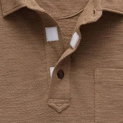 mutual weave Mens Regular Fit Easy-on + Easy-off Adaptive Short Sleeve Polo Shirt