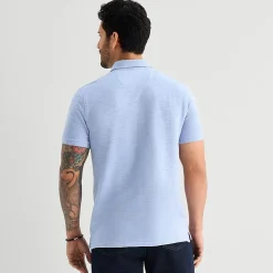 mutual weave Mens Regular Fit Easy-on + Easy-off Adaptive Short Sleeve Polo Shirt