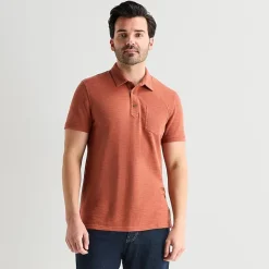 mutual weave Mens Regular Fit Easy-on + Easy-off Adaptive Short Sleeve Polo Shirt