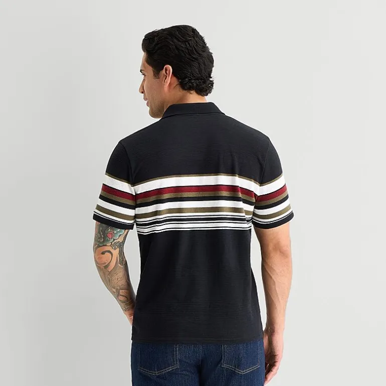 mutual weave Mens Relaxed Fit Short Sleeve Polo Shirt