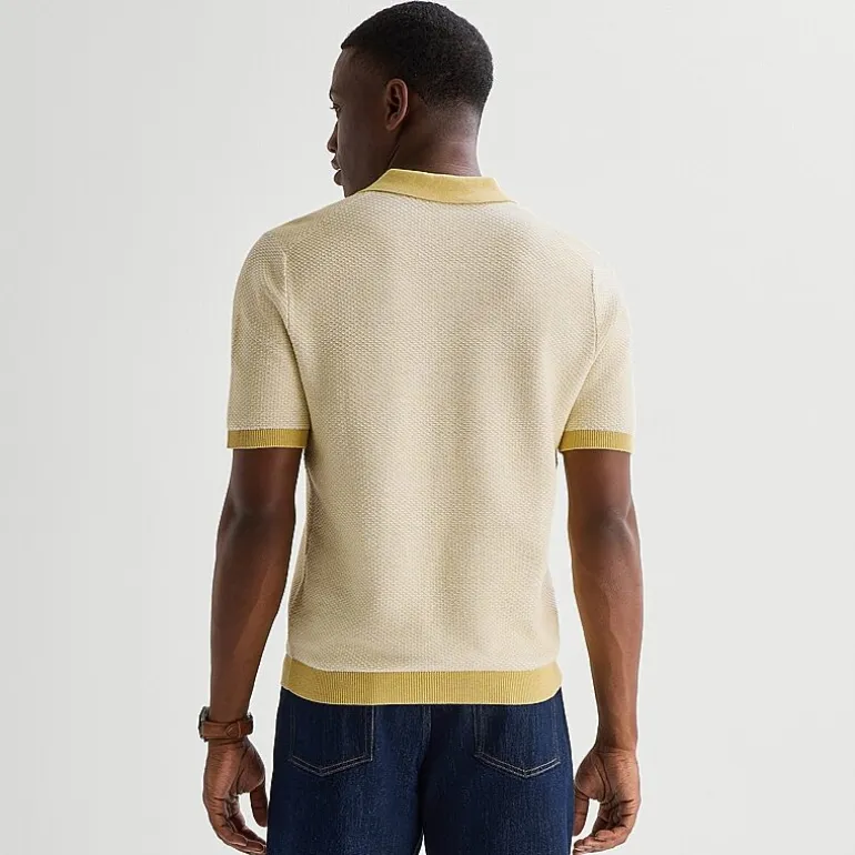 mutual weave Mens Short Sleeve Polo Sweater
