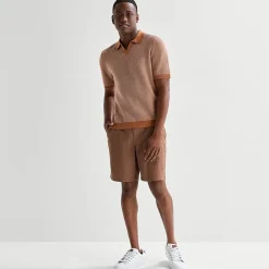 mutual weave Mens Short Sleeve Polo Sweater