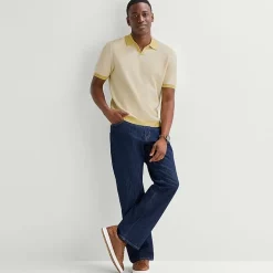 mutual weave Mens Short Sleeve Polo Sweater