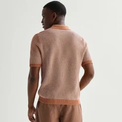 mutual weave Mens Short Sleeve Polo Sweater