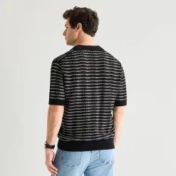 mutual weave Mens Short Sleeve Polo Sweater