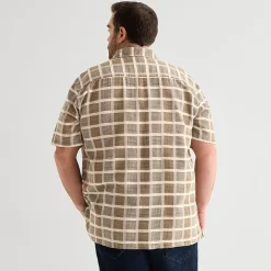 mutual weave Mens Short Sleeve Classic Fit Big and Tall Button-Down Shirt