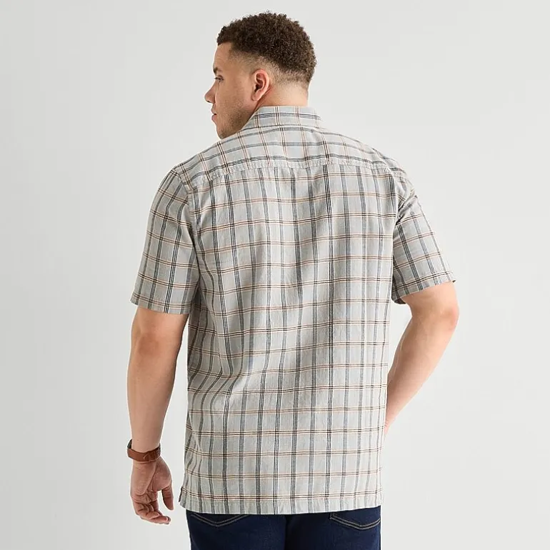 mutual weave Mens Short Sleeve Classic Fit Big and Tall Button-Down Shirt