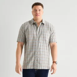mutual weave Mens Short Sleeve Classic Fit Big and Tall Button-Down Shirt