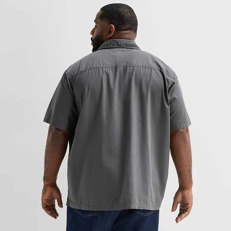 mutual weave Mens Short Sleeve Relaxed Fit Big and Tall Button-Down Shirt