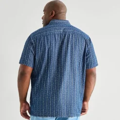mutual weave Mens Short Sleeve Relaxed Fit Big and Tall Button-Down Shirt