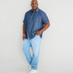 mutual weave Mens Short Sleeve Relaxed Fit Big and Tall Button-Down Shirt