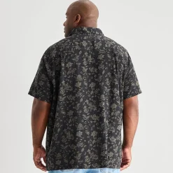 mutual weave Mens Short Sleeve Big and Tall Camp Shirt