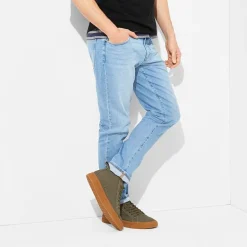 mutual weave Mens Stretch Fabric Tapered Leg Athletic Fit Jean