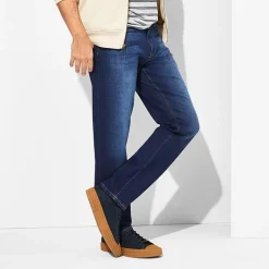 mutual weave Mens Stretch Fabric Tapered Leg Athletic Fit Jean
