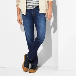 mutual weave Mens Stretch Fabric Tapered Leg Athletic Fit Jean