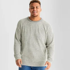 mutual weave Textured Big and Tall Mens Crew Neck Long Sleeve Pullover Sweater