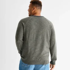 mutual weave Textured Big and Tall Mens Crew Neck Long Sleeve Pullover Sweater