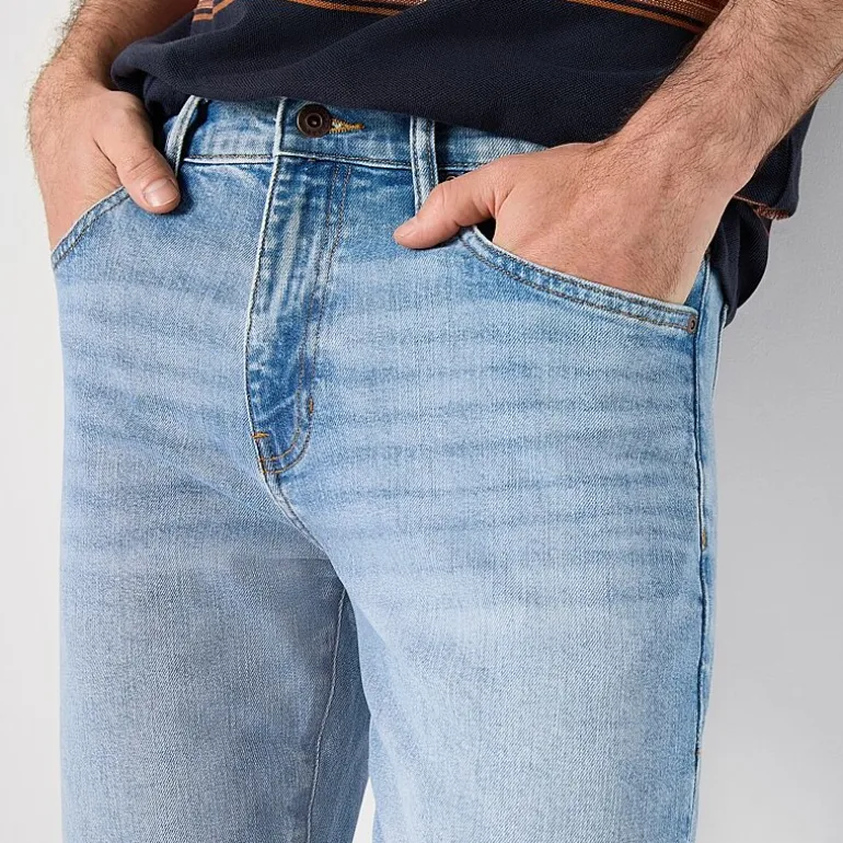 mutual weave Vintage Mens Stretch Fabric Straight Leg Jean