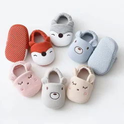 MyKids-USA Baby Cartoon Animal Embroidered Graphic Cotton Filling Design Warm Toddle Shoes