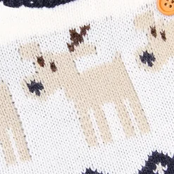 MyKids-USA Baby Cartoon Deer Christmas Knit Pullover with Shoulder Buttons