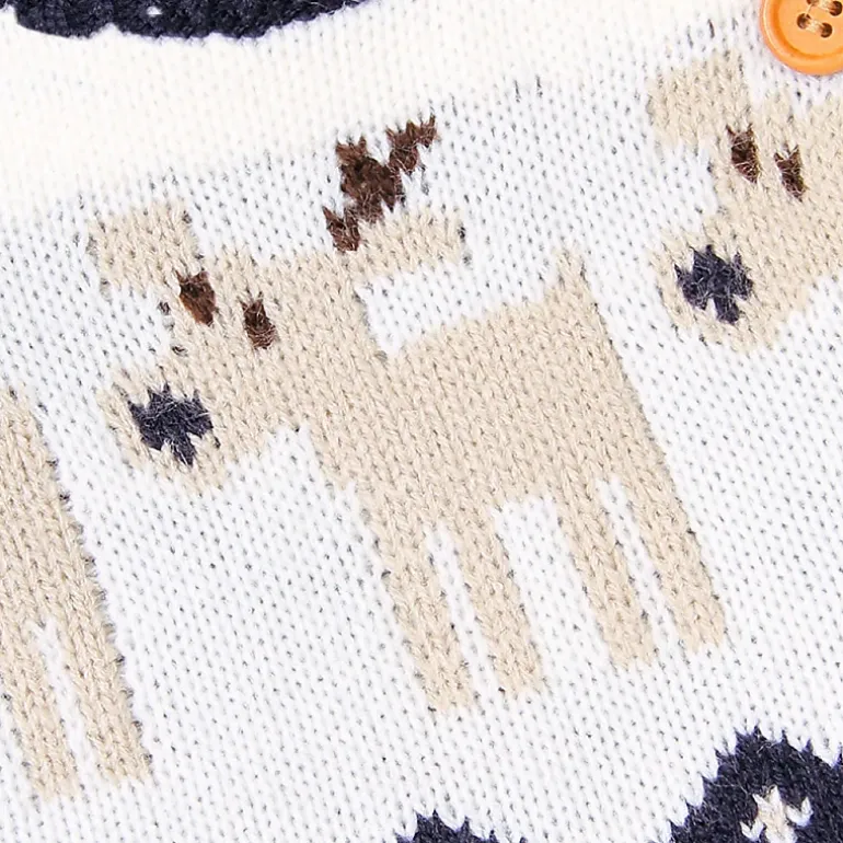 MyKids-USA Baby Cartoon Deer Christmas Knit Pullover with Shoulder Buttons