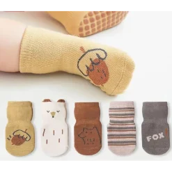 MyKids-USA Baby Cartoon Graphic Non-Slip Cotton Blend Socks, Small