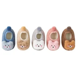 MyKids-USA Baby 3D Cartoon Bear Patched Pattern Non-Slip Warm Shoes