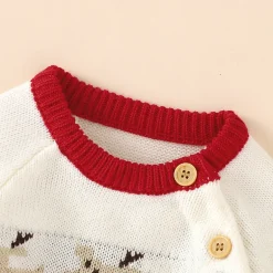 MyKids-USA Baby Girl Red Embroidered Long Sleeve Christmas Dress
