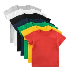 MyKids-USA Baby Toddler Unisex Solid Color Short-Sleeve Summer Top