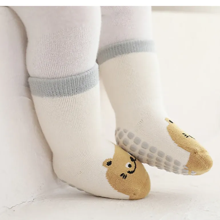 MyKids-USA Baby Unisex Breathable Thermal Cartoon Patchwork Socks Non-Slip