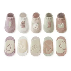 MyKids-USA Kids Embroidered Animal Non-Slip Floor Socks