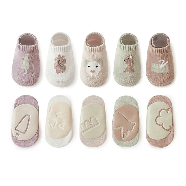 MyKids-USA Kids Embroidered Animal Non-Slip Floor Socks