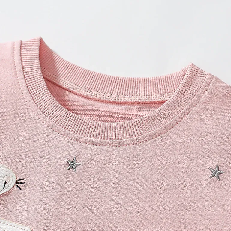MyKids-USA Pink Tulle Dress for Girls with Dancing Mouse Print, Short Sleeves, Cotton Lining