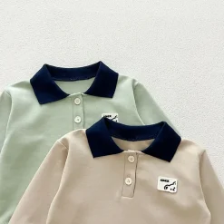 MyKids-USA Two-Piece Set - Printed Polo Top and Matching Pants for Babies and Toddlers