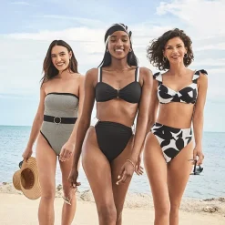Mynah Womens Adjustable Straps Bandeau Bikini Swimsuit Top