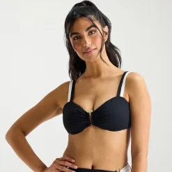 Mynah Womens Adjustable Straps Bandeau Bikini Swimsuit Top