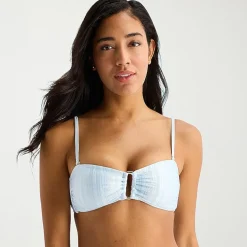 Mynah Womens Adjustable Straps Bandeau Bikini Swimsuit Top