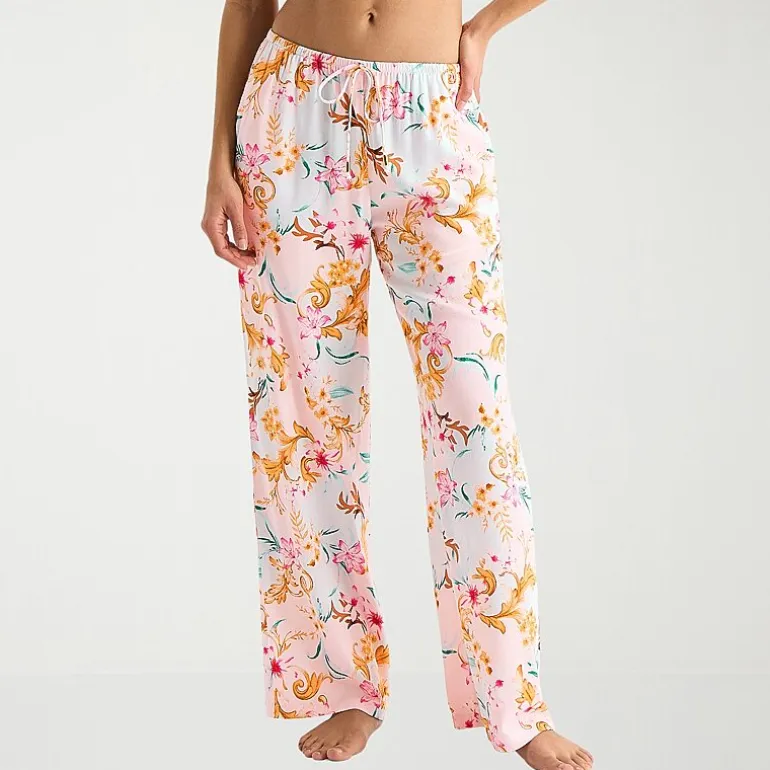 Mynah Womens Floral Pants Swimsuit Cover-Up