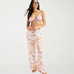 Mynah Womens Floral Pants Swimsuit Cover-Up