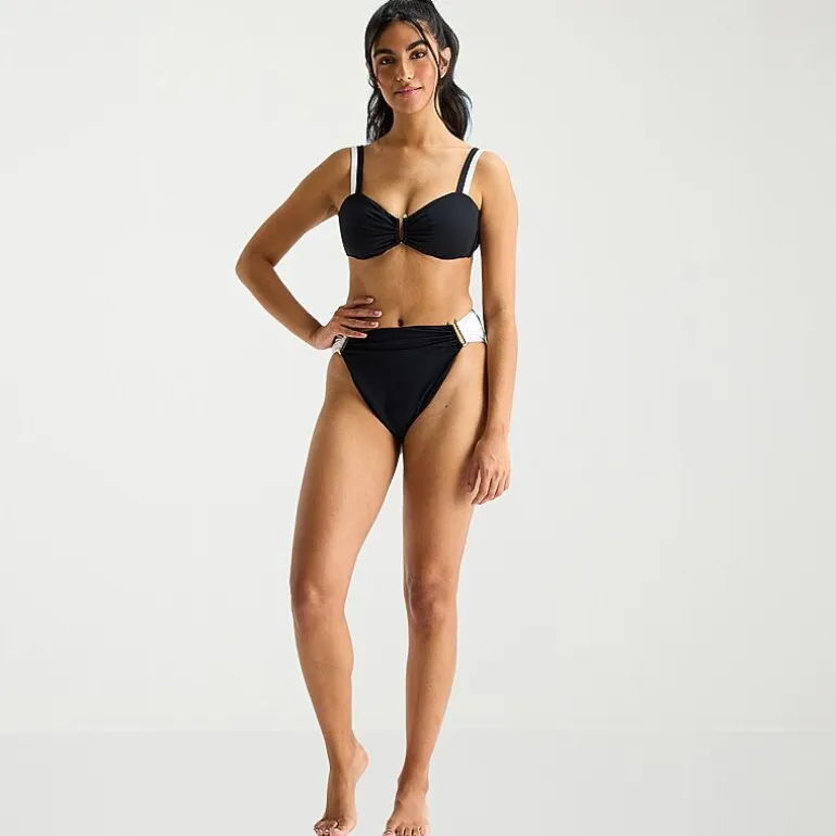 Mynah Womens LINED Cheeky High Waist Bikini Swimsuit Bottom