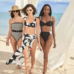 Mynah Womens LINED Cheeky High Waist Bikini Swimsuit Bottom
