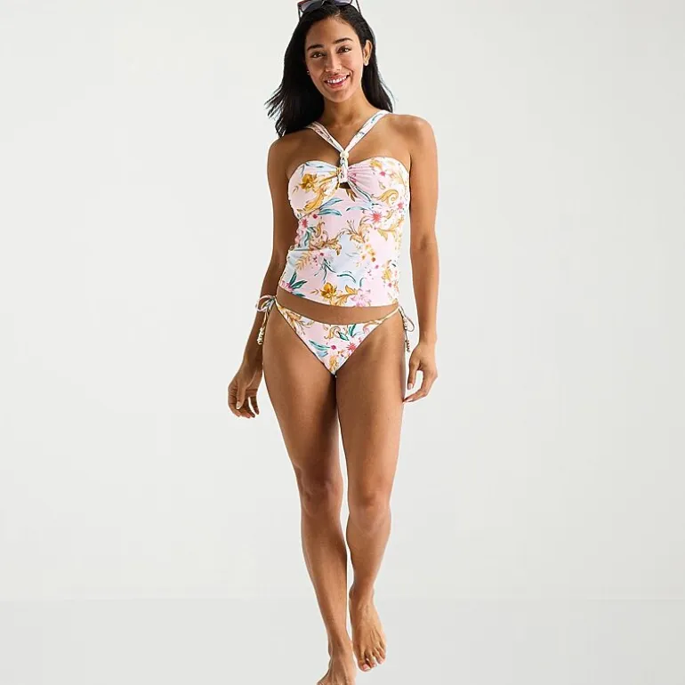Mynah Womens Lined Floral Cheeky Bikini Swimsuit Bottom
