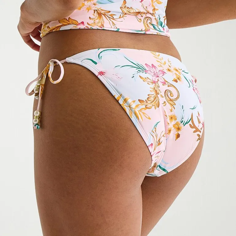 Mynah Womens Lined Floral Cheeky Bikini Swimsuit Bottom