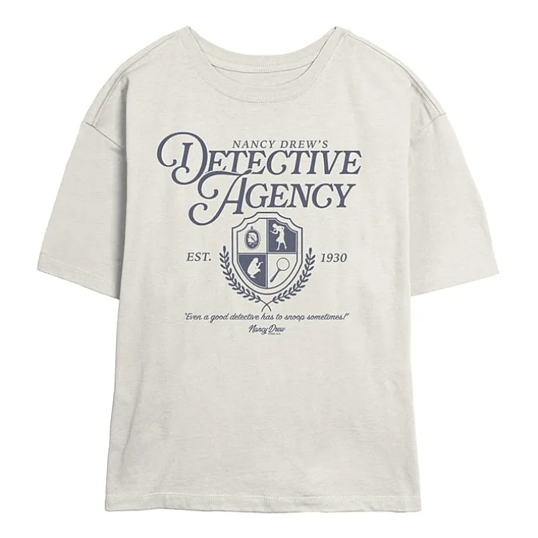 Nancy Drew Detective Agency Tee Womens Juniors Crew Neck Short Sleeve Regular Fit Graphic T-Shirt