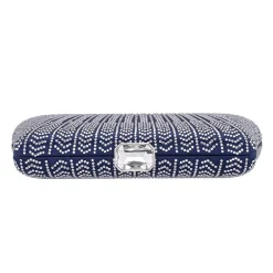 N By Nina Art Deco Patterened Crystal Minaudiere Evening Bag
