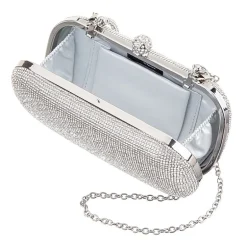 N By Nina Crysal Minaudiere With Crystal Cording Evening Bag