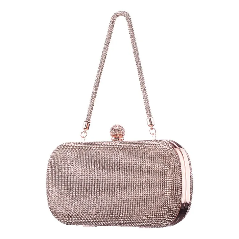 N By Nina Crysal Minaudiere With Crystal Cording Evening Bag