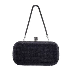 N By Nina Crysal Minaudiere With Crystal Cording Evening Bag